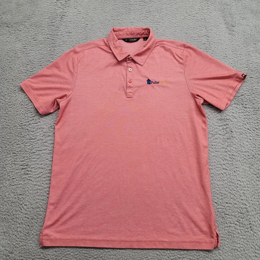 Travis Mathew Shirt Mens Large Red Logo Golf Outdoors Lightweight Casual Polo‎